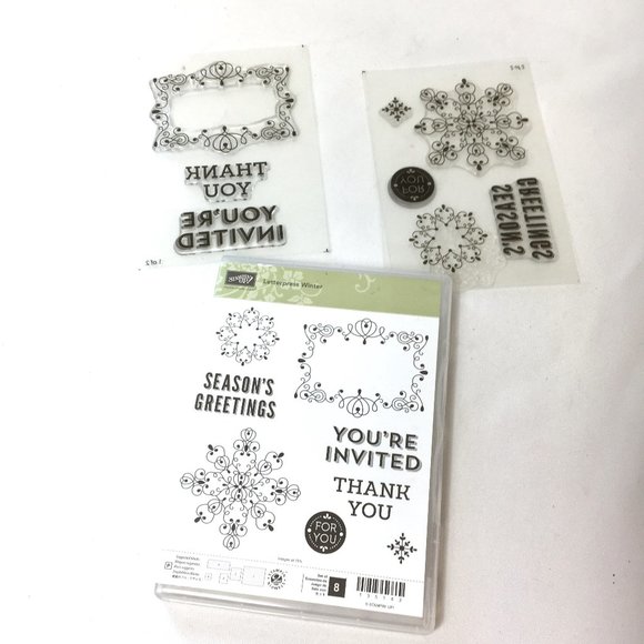 Stampin Up Cling Letterpress Holiday Stamps NWT - Picture 2 of 7